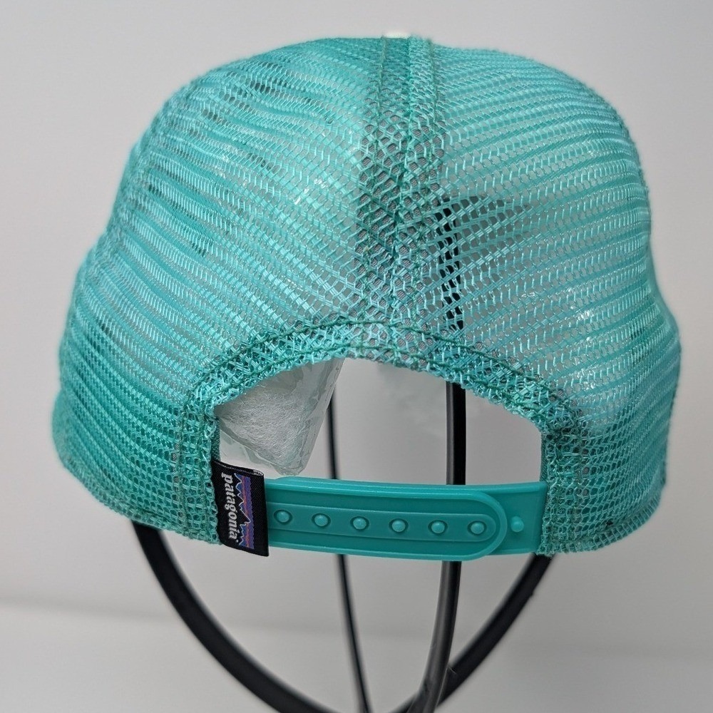 Patagonia Women's Teal & White Mountain Scene Trucker Hat Snapback - Picture 3 of 11